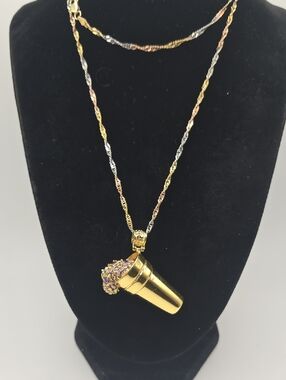 King Ice X Snoop Dogg Purple Drank Jungl Julz On Two Toned Sterling Silver Chain